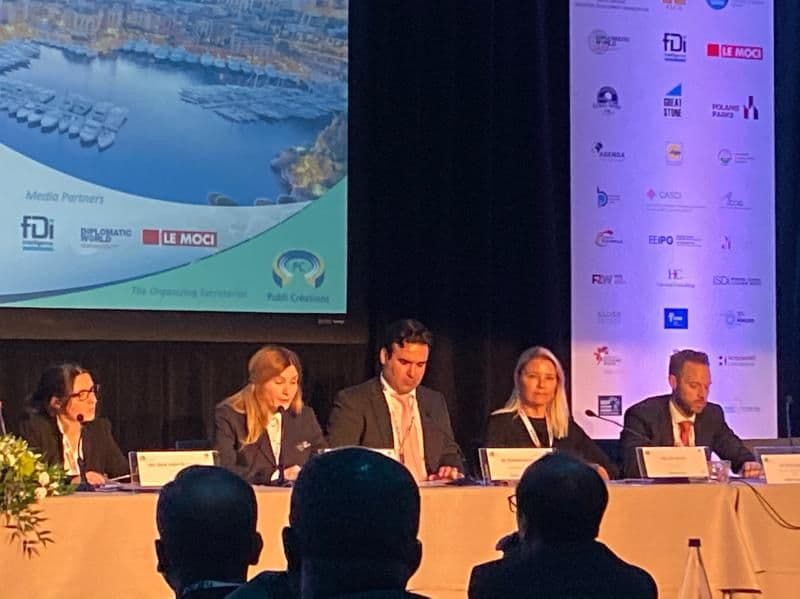 Zoë Harries on an FDI and special economic zones conference dais